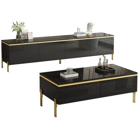 Table basse moderne haute brillance : une table d'appoint élégante au design multifonctionnel — Mobilier de salon.