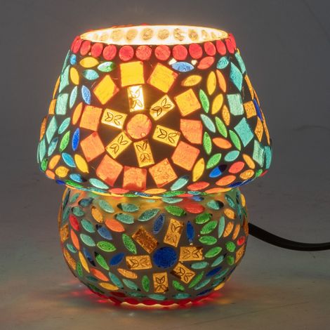 Dekorative Mosaik-Tischlampe im Ethno-Stil