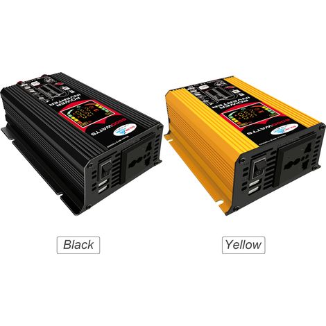 Onduleur à onde sinusoïdale modifiée haute fréquence 6000 W puissance Watt convertisseur DC 12 V à AC 220 V chargeur de voiture avec double port USB 2,1 A pinces de batterie prise allume-cigare écran (1/5)