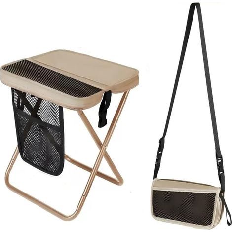Sgabello da campeggio pieghevole portatile, sedile da campeggio portatile da 31 cm, sgabello da campeggio pieghevole, mini sedia pieghevole portatile, sedile da campeggio portatile, per viaggi, pesca (1/5)