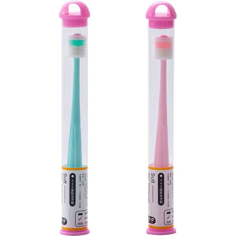 1 brosse à dents pour animaux, tête 360°, soies silicone, manche antidérapant, pour chats et petits chiens