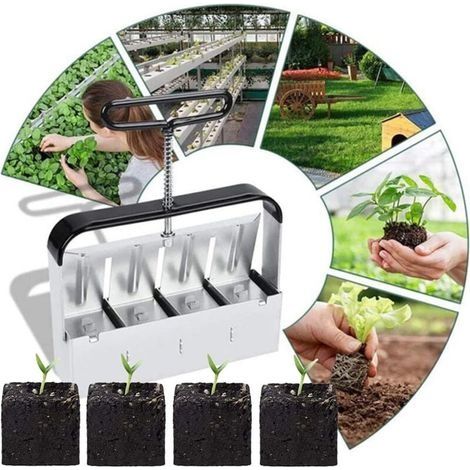 Bloqueur de Sol Manuel, 5.2 x 5.2 x 6 cm Presse Motte pour Semis Outil de Blocage de Terre Manuel Bouchon De Sol Manuel Set Outil de Blocage du Sol pour Les Graines pour Planter, Serre (1/4)