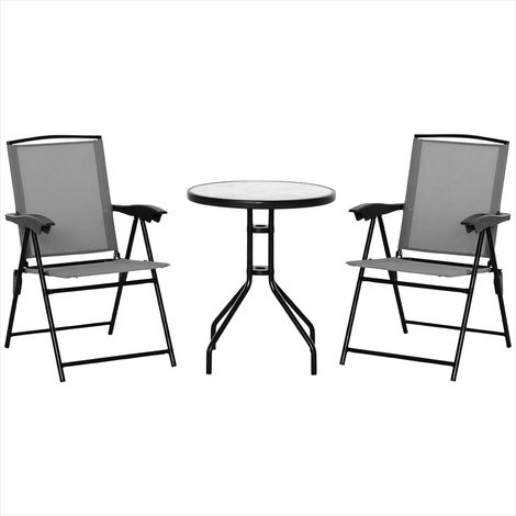Table de jardin Ensemble métal 3 pièces avec table ronde (1/5)