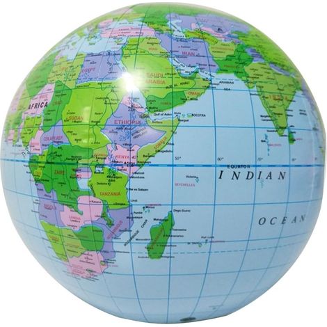 Ballon Gonflable Globe - Carte Terre - Diamètre 30 cm - En PVC - Jouet Aquatique - 1 Pièce (1/5)