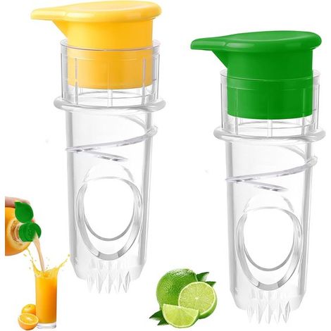 Exprimidor manual de kumquat de 2 piezas,mini portátil amarillo y verde opcional,exprimidor manual de limón pequeño y cómodo de usar (1/5)