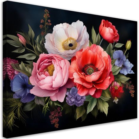 Quadro su tela, Bouquet di fiori colorati - 120x80 (1/5)
