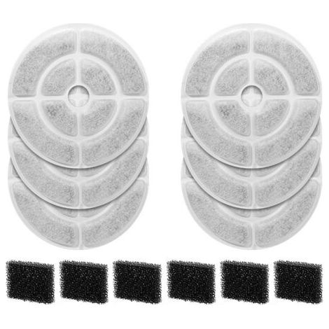 12er-Pack Aktivkohlefilter und Schwämme für 9,5 L Hundenapf-Wasserbrunnen (6 Filter + 6er-Pack) (1/5)