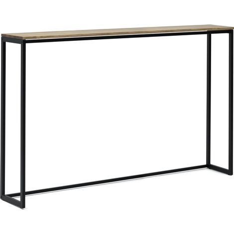 Consola Recibidor iCub Eco-Line 78x30x80cm Negra en madera maciza de pino acabado envejecido estilo Industrial Box Furniture (1/5)
