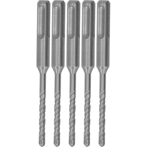 Jeu de 5 forets à béton à pointe carbure, entraînement hélicoïdal à 2 cannelures, foret perforateur de 110 mm pour brique et pierre, diamètre d'ouverture de 5 mm (0,20 po) (1/5)