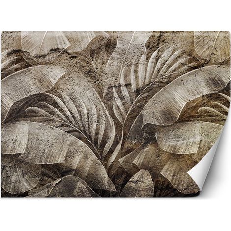 Papier peint mural, Béton texture feuilles tropicales - 450x315 (1/5)