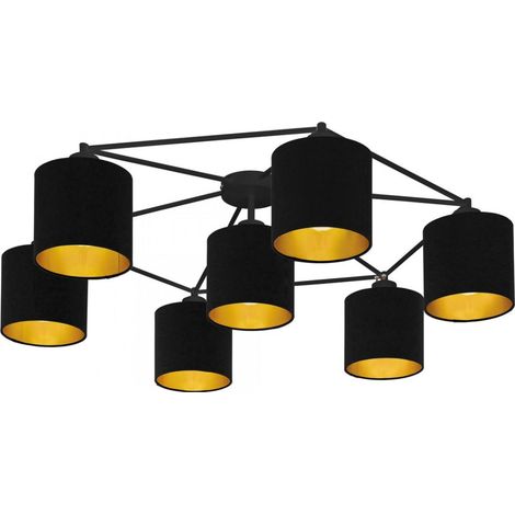 Lámpara colgante Eglo Staiti negro y oro 84 cm de ancho
