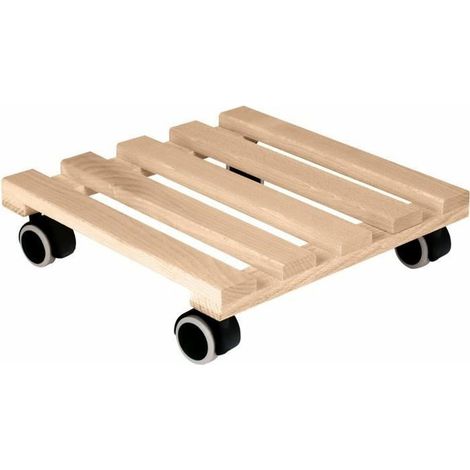 Support à roulette carré 29 cm en bois de hêtre - EDA (1/3)