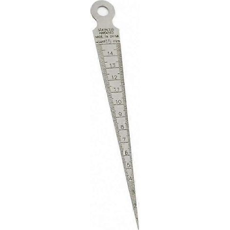 Edelstahl-Dickenlehre 1–15 mm, Kegellehre, Spreizer, Werkzeug zur Messung von Bohrungen und Innendurchmessern, Metalllineal (1/5)