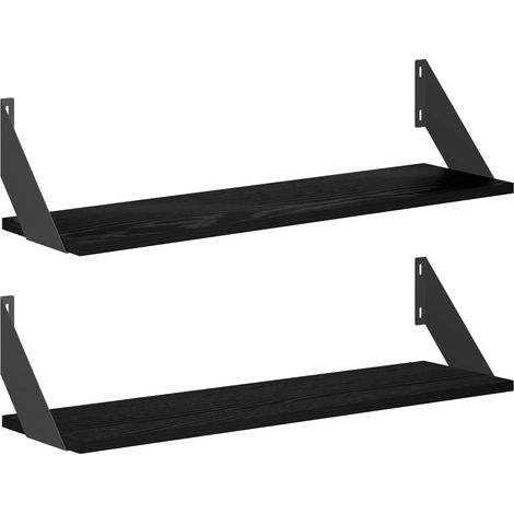 Wandregale 2 stk. Schwarz Eichen-Optik 70 x 20 x 17 cm vidaXL (1/5)