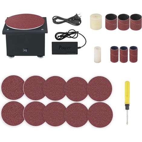 Mini ponceuse à disque d'établi, affûteuse électrique, 7 vitesses variables, 10 disques de ponçage, polissage supérieur, rectifieuse pour bois, métal, pierre acrylique (1/5)
