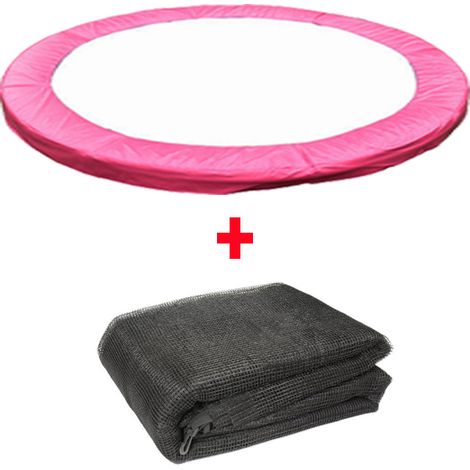 Greenbay Trampoline Replacement Spring Cover Padding Pad & Safety Net Enclosure Surround Bundle 14FT Pink (1/5)