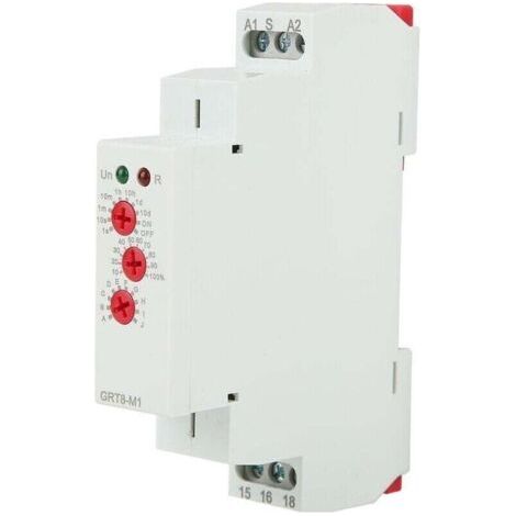 BARKBUSTERS Relais temporisé GRT8-M1 avec 10 fonctions 35MM montage rail DIN AC/DC 12V 240V 50-60Hz (1/4)
