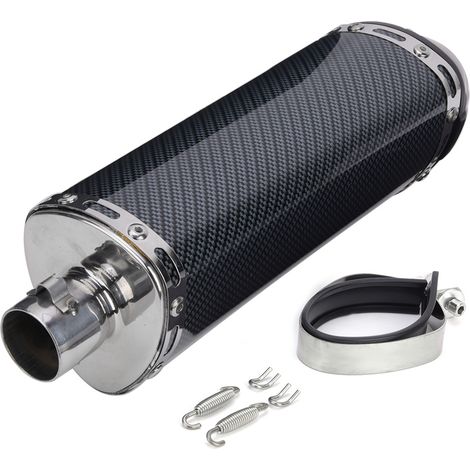 Tuyau d'échappement 38mm fibre de carbone grain pour moto scooter électrique ATV VTT tout-terrain (1/5)