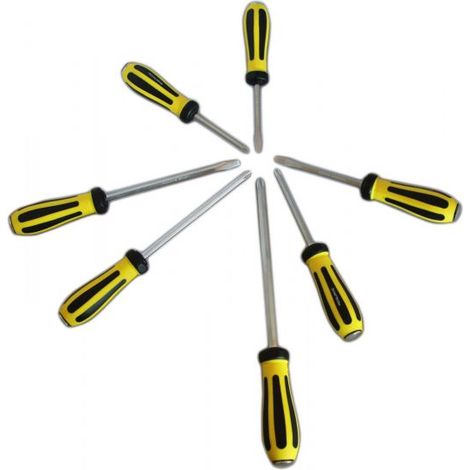 KIT SET 7 CACCIAVITI CACCIAVITE IMPATTO BATTENTE TAGLIO CROCE CROMO VANADIO
