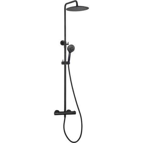 Columna de ducha termostática PAINI Ruby Redonda Negro Mate