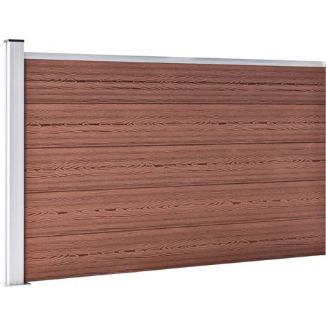 Clôture de jardin WPC 175x105 cm Marron CFW50907 (1/5)