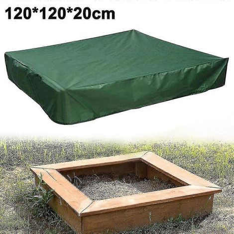 Bâche imperméable pour bac à sable, bâche pour bac à sable, bâche pour bac à sable pour jouets - 120 x 120 x 20 cm - verte (1/5)