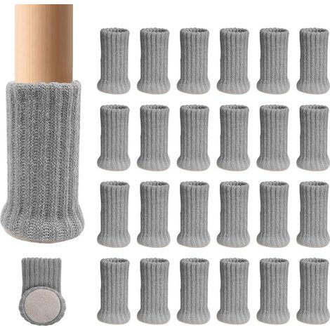 24 Paar rutschfeste Möbelsocken, schützen Stuhlbeine und reduzieren Lärm