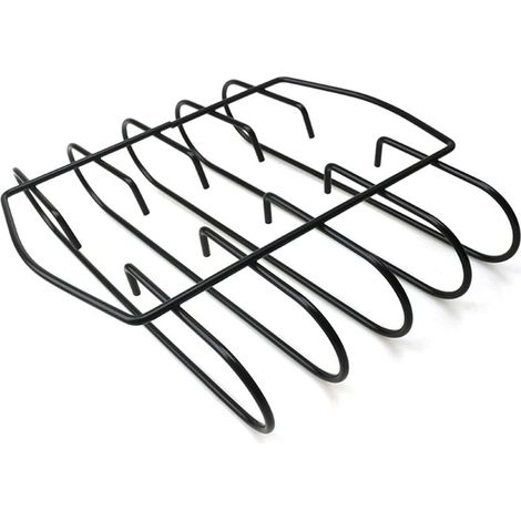 Barbecue charbon de bois,Support de côtes de fumoir, support de côtes pour barbecue, accessoires de support de côtes pour barbecue, fer antiadhésif-Fei Yu (1/5)