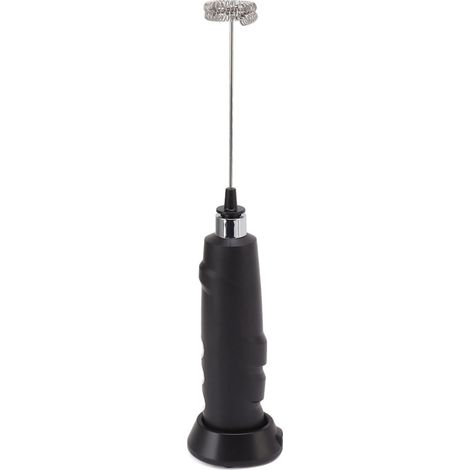 Agitateur électrique portable rechargeable Mini mousseur pour café, œufs et chocolat chaud (noir) (1/5)