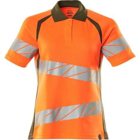 Mascot Damen-Polo-shirt 19093-771-1433 Gr. XS hi-vis orange/moosgrün (1/4)