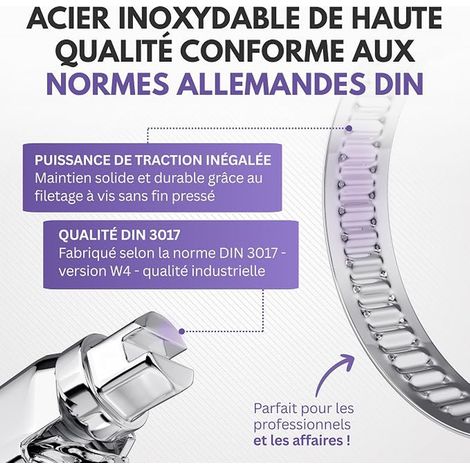 Colliers de Serrage Inox 50-70 mm - Collier Métallique Durite (1/3)