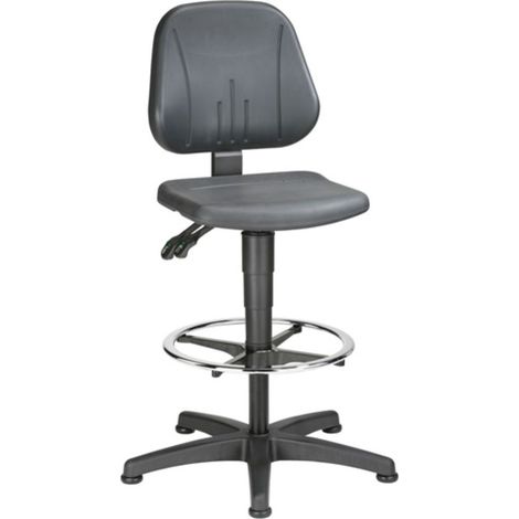 Interstuhl  Silla  giratoria  de  oficina  Unitec  con  deslizadores  y  anillo  reposapiés  -  9651-2000 (1/4)
