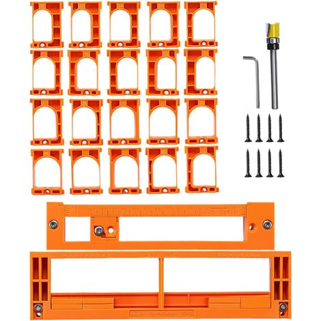 Gabarit Guide De Défonceuse Pour Charnières Invisibles Largeur 10 mm Kit De Gabarit Pour Charnière À Mortaiser Pour Portes Et Armoires De Cuisine, Chambre, Salon (1/5)