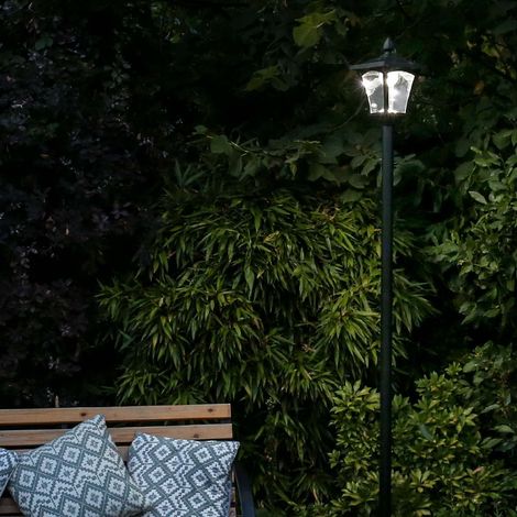 2.1m Solar Power Traditional LED Lamp Post Light Outdoor Garden Pathway Drive Patio Decoration (1/4)