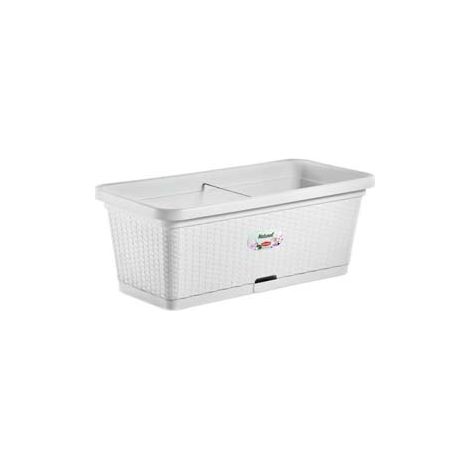 FIORIERA NATURAL BIANCA CON RISERVA D'ACQUA CM. 80  cm.80  lt.66    STEFANPLAST