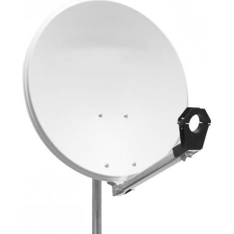 HDME PARABOLE SATELLITE ALUMINIUM BLANCHE 60CM AVEC SUPPORT LNB IDÉAL ASTRA EUTELSAT