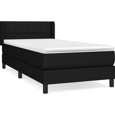 Maison Exclusive - Cama box spring con colchón tela negro 80x200 (1/5)