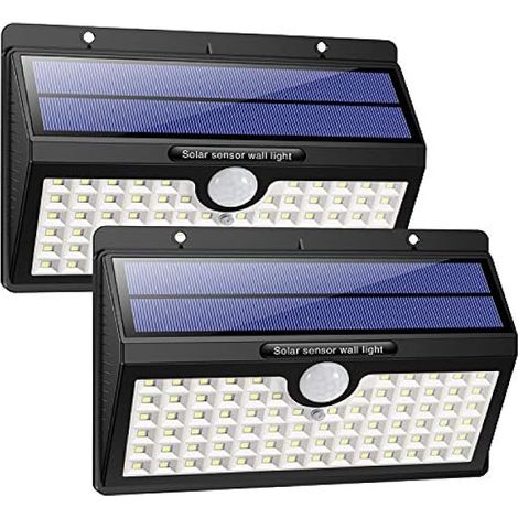 Lampe Solaire Extérieur [Version à économie D'énergie] 2 Pack 78 led 180° Détecteur de Mouvement éclairage Solaire Extérieur étanche Sans Fil Spot Solaire Lumière Puissant Sécurité pour Jardin (1/5)