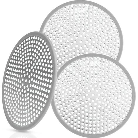 Lot de 3 filtres à cheveux pour douche et baignoire (118 mm), grille anti-cheveux, pour cuisine et salle de bain. (1/5)