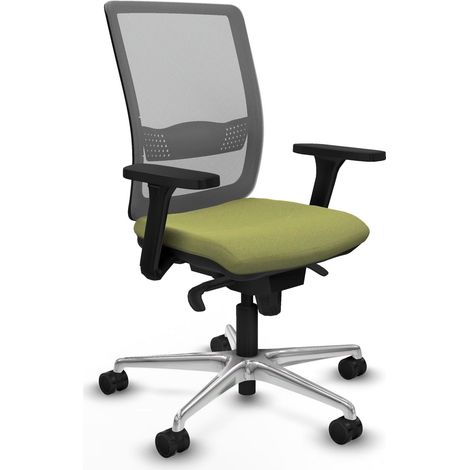 Chaise de bureau piqueras y crespo Haches gris maille aluminium (1/2)