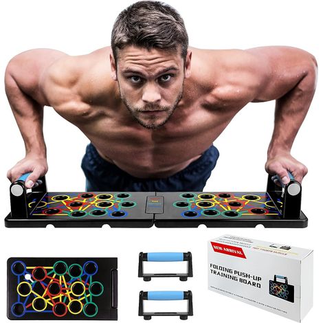 Push Up Board Pliable Ensemble de planches push-up 24 en 1, pliable et portable, salle de gym à domicile, équipement de fitness pour la maison (1/5)