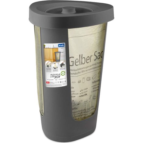support de sac poubelle jaune pour le tri sélectif anthracite (1/5)