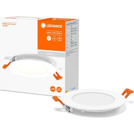 LED SPOT INTEGRATED SLIM Ø12cm, spot encastré pour l'intérieur, 8W, température de couleur 4000K, 550 lumen, 240V, design plat et moderne, dispositif de fixation, blanc (1/5)
