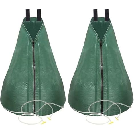 Lot de 2 sacs d'irrigation pour arbres pour un système d'arrosage à long terme  Sac à eau robuste de 75 litres / sac d'irrigation en PVC résistant aux UV, support de plantes pour les sommes chauds (1/5)