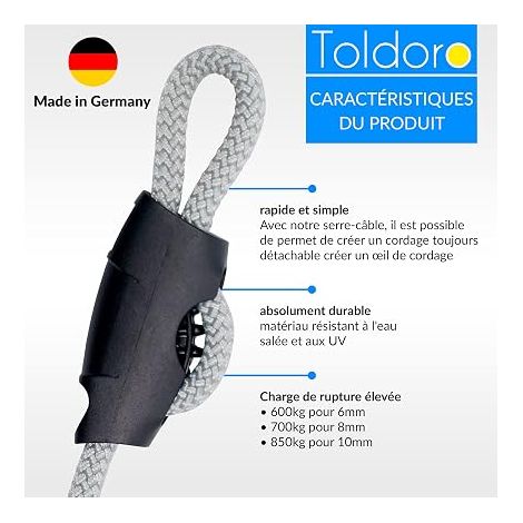 8mm Rope Fixing Accessories for Sailboats and Shade Sails (1/4)