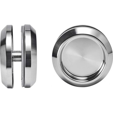 Poignée de Porte Coulissante en Acier Inoxydable 58mm - Pour Portes en Verre, Chambre et Tiroirs - Poignée Ronde Encastrée à Visser - Installation Facile (1/5)