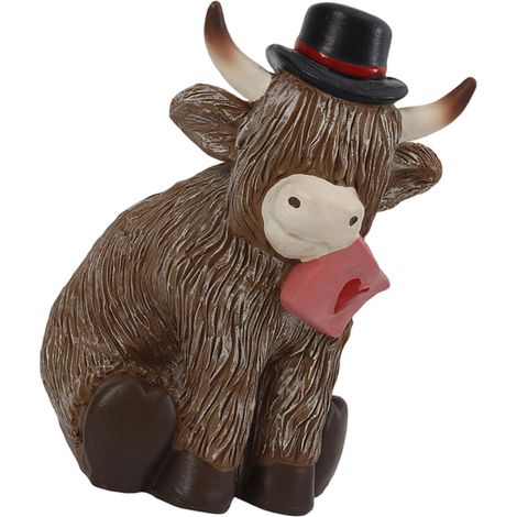 Statua di yak in resina, scultura con motivo a mucca