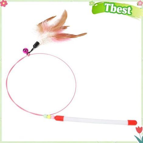 rétractable pour chat, jouets interactifs à plumes avec plumes colorées et cloches pour chats, jeux d'exercices (1/4)