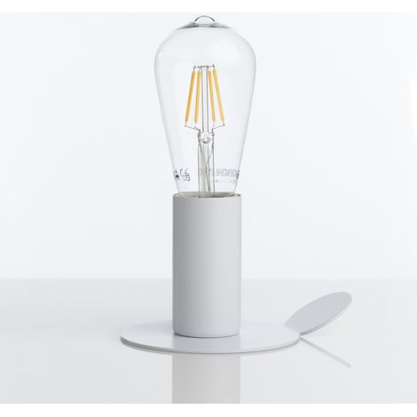 Lampada da tavolo con magnete in metallo bianca cm. Ø.11 x H.9