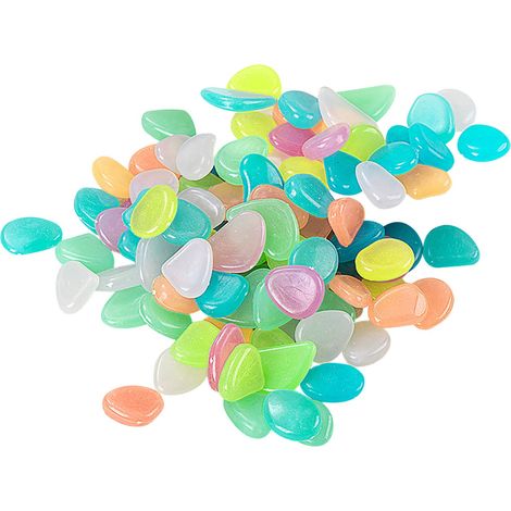 Pebbles Luminescents - 50 Pièces - ABS - Pour Jardin Allée Aquarium Intérieur Extérieur - Sac (1/4)